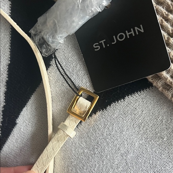 St. John Accessories - St. John Ivory Belt with Gold Accent